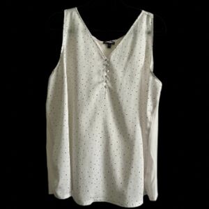 Express White Black Polka Dotted Tank Top XL